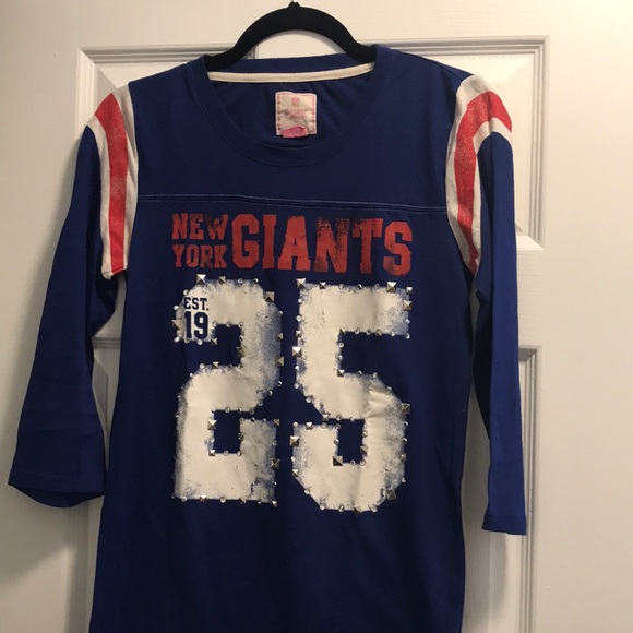 PINK Victoria's Secret Tops - Victoria's Secret PINK with 5th & Ocean NFL New York Giants Tee